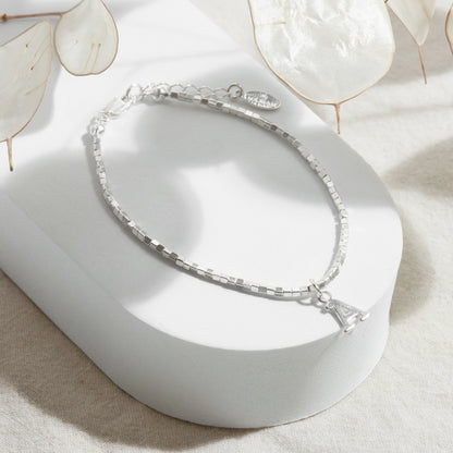 PULSERA CUADRADITA PLATA 950 INICIAL FORMA