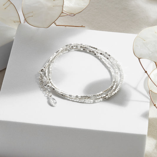 PULSERA TRES VUELTAS PLATA .950