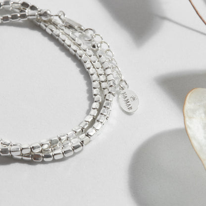 PULSERA TRES VUELTAS PLATA .950