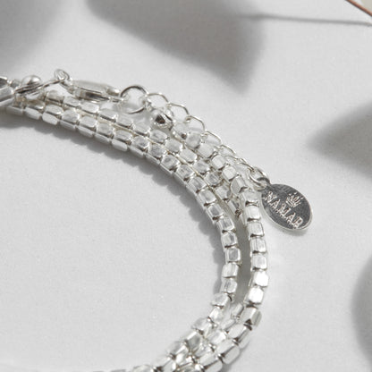 PULSERA TRES VUELTAS PLATA .950