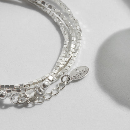 PULSERA TRES VUELTAS PLATA .950