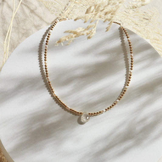 COLLAR GOLDFILLED CUARZO ROSA