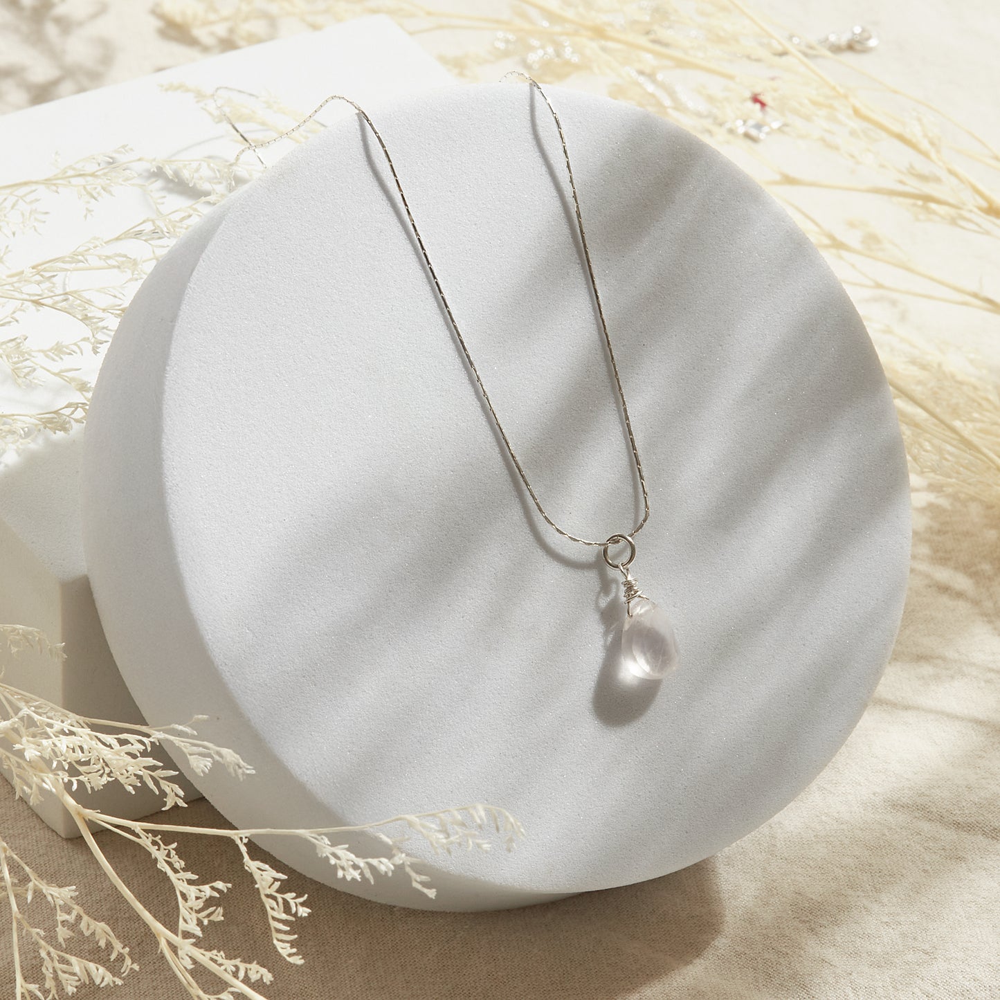 COLLAR CUARZO ROSA (CADENA A ELECCIÓN)