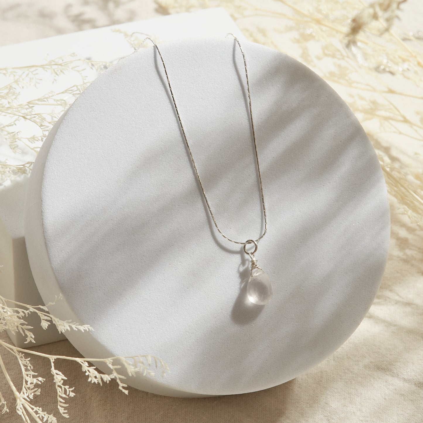 COLLAR CUARZO ROSA (CADENA A ELECCIÓN)