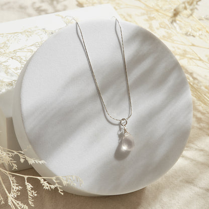 COLLAR CUARZO ROSA (CADENA A ELECCIÓN)