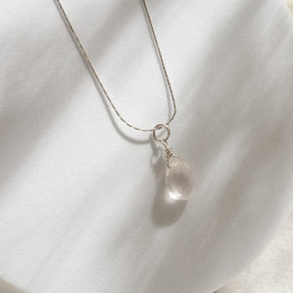 COLLAR CUARZO ROSA (CADENA A ELECCIÓN)