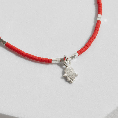 PULSERA ROJA AJUSTABLE MANO FATIMA