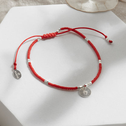 PULSERA ROJA AJUSTABLE DIJE A ELECCIÓN