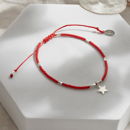 PULSERA ROJA AJUSTABLE DIJE A ELECCIÓN