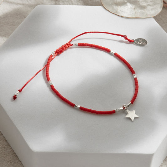 PULSERA ROJA AJUSTABLE DIJE A ELECCIÓN