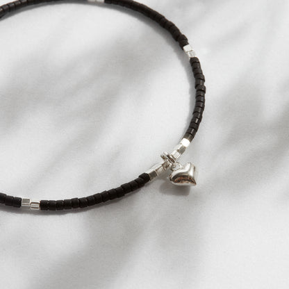 PULSERA NEGRA AJUSTABLE DIJE A ELECCIÓN