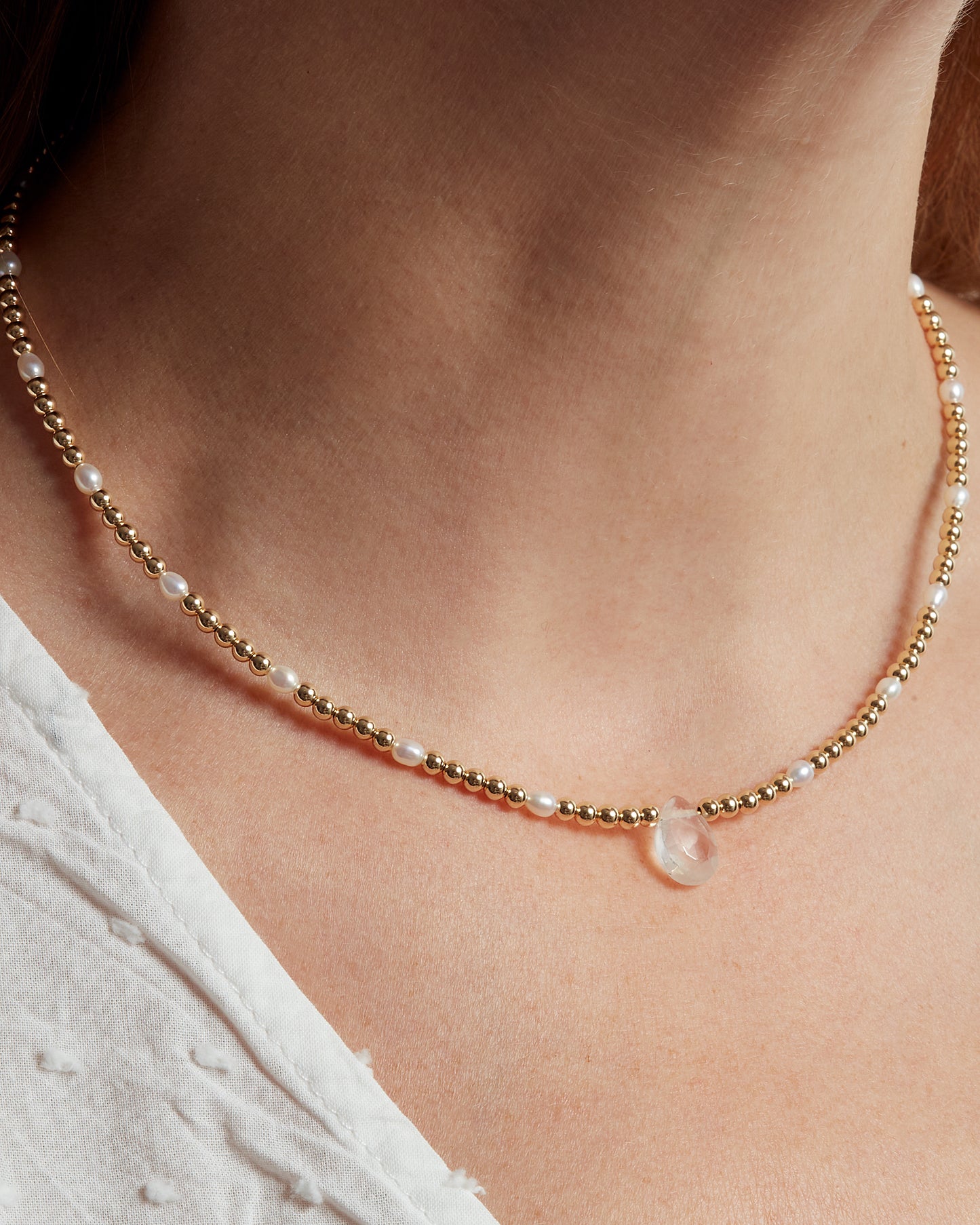 COLLAR GOLDFILLED CUARZO ROSA