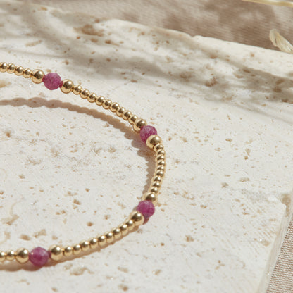 PULSERA MALDIVAS — GOLDFILLED Y PIEDRAS SEMIPRECIOSAS