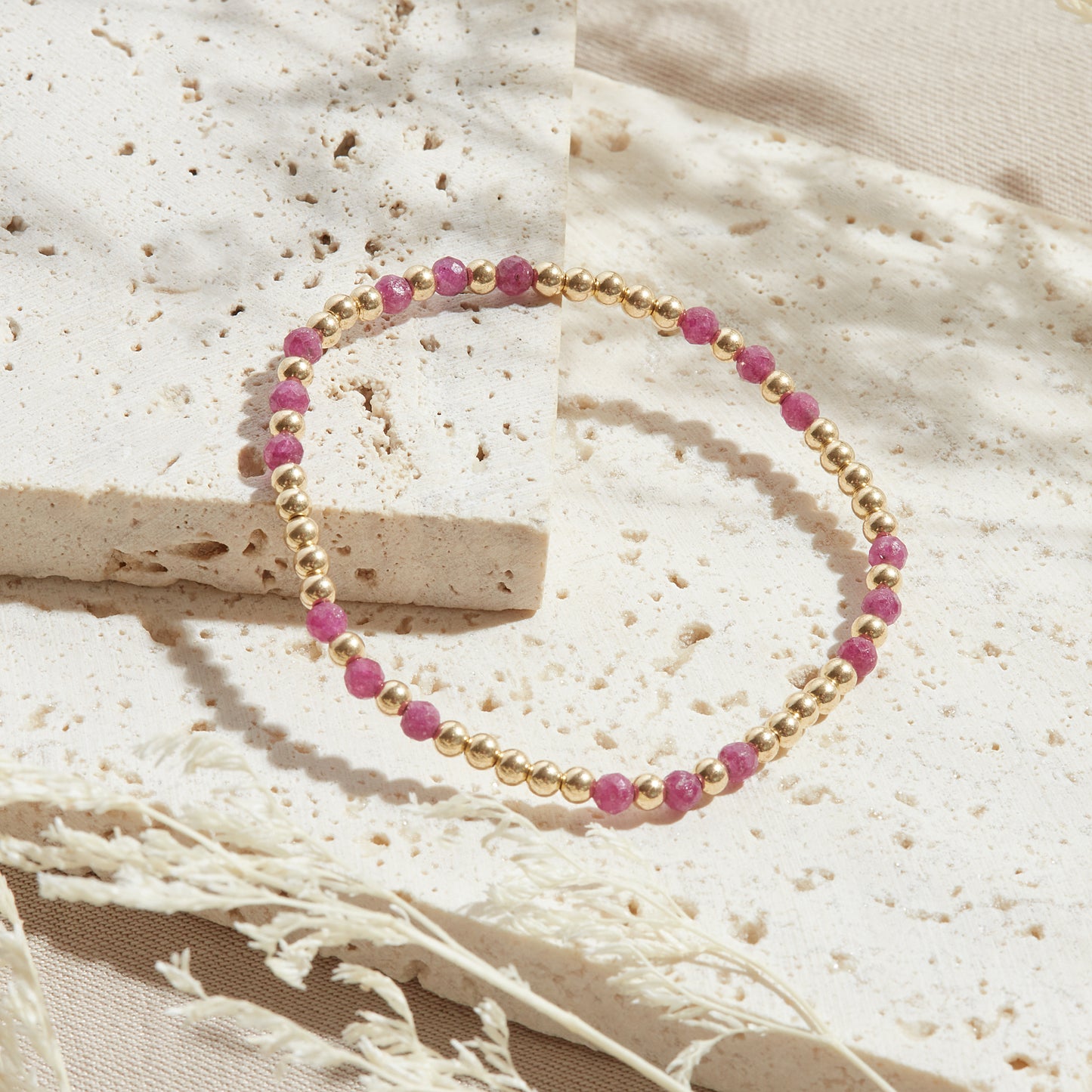 PULSERA BALI — GOLDFILLED Y PIEDRAS SEMIPRECIOSAS