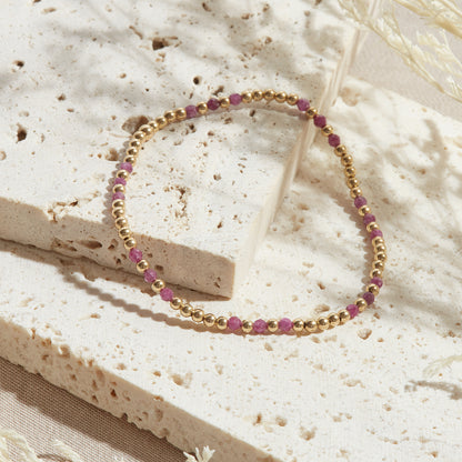 PULSERA BALI — GOLDFILLED Y PIEDRAS SEMIPRECIOSAS