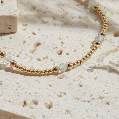 PULSERA MALDIVAS — GOLDFILLED Y PIEDRAS SEMIPRECIOSAS