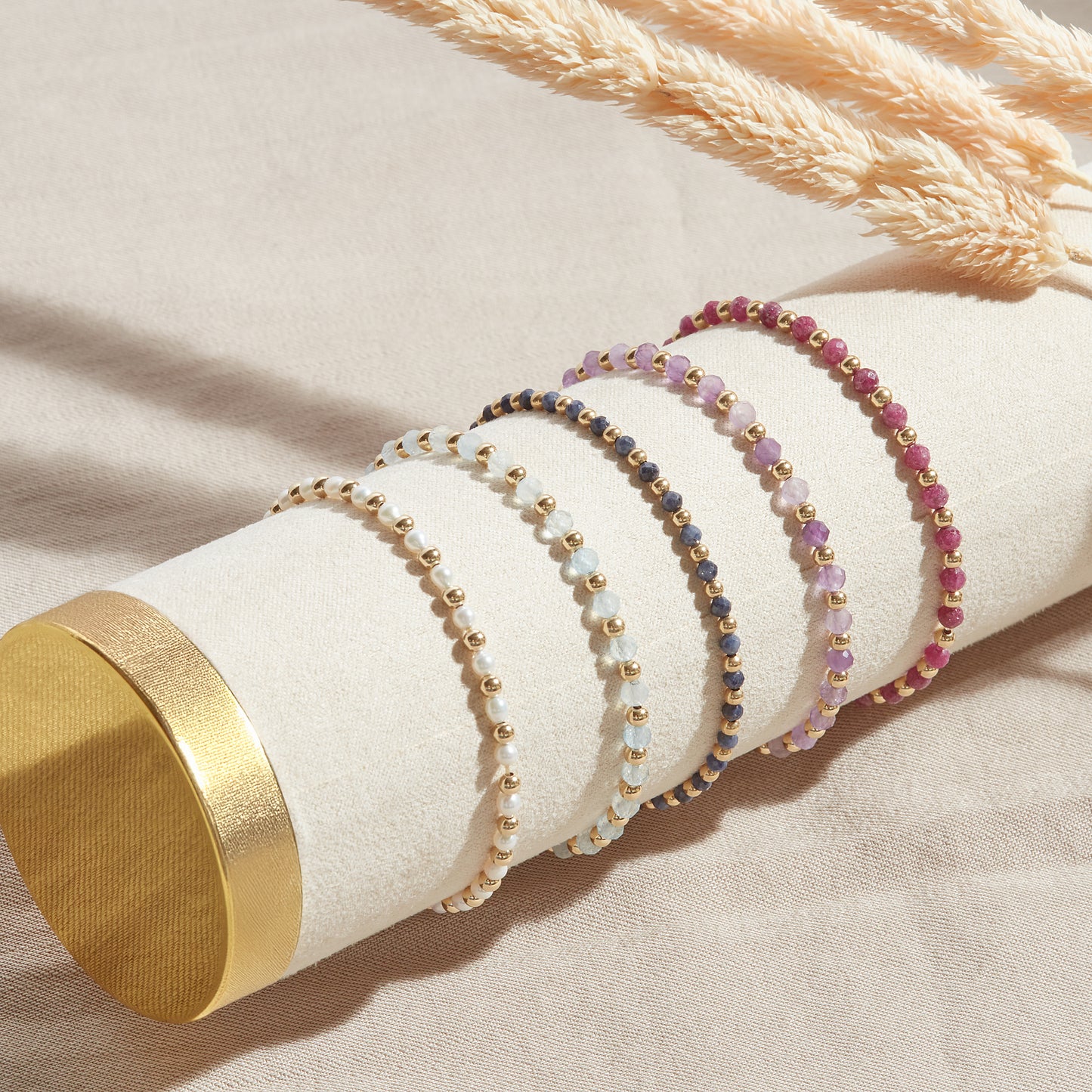 PULSERA IBIZA — GOLDFILLED Y PIEDRAS SEMIPRECIOSAS