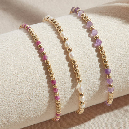 PULSERA BALI — GOLDFILLED Y PIEDRAS SEMIPRECIOSAS