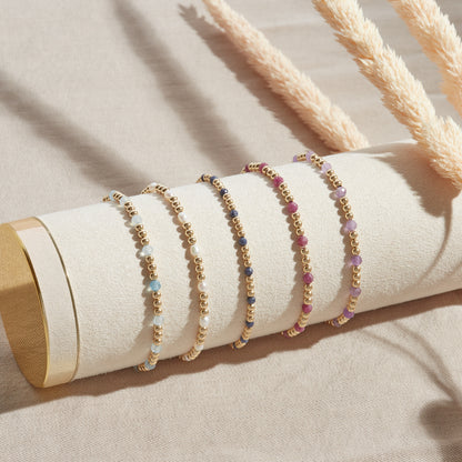 PULSERA FIJI — GOLDFILLED Y PIEDRAS SEMIPRECIOSAS