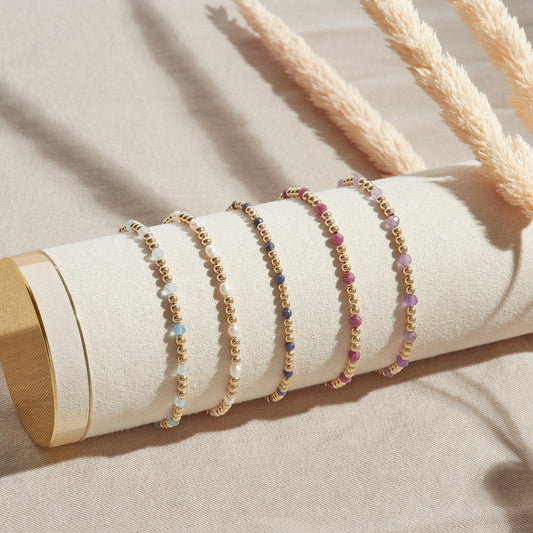 PULSERA FIJI — GOLDFILLED Y PIEDRAS SEMIPRECIOSAS