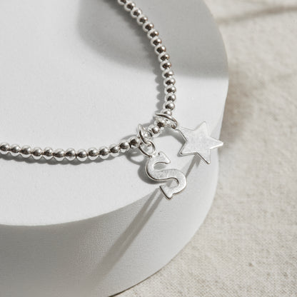 PULSERA BOLITA PLATA 950 INICIAL FORMA