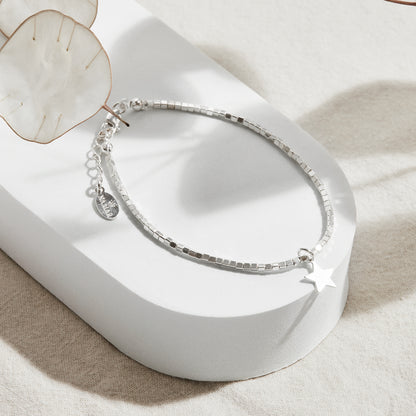 PULSERA CUADRADITA PLATA 950 DIJE A ELECCIÓN