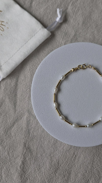 PULSERA PERLA GOLDFILLED