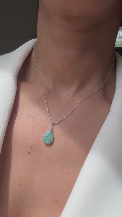 COLLAR AMAZONITA (CADENA A ELECCIÓN)