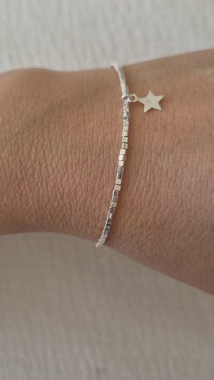 PULSERA CUADRADITA PLATA 950 INICIAL ESTRELLA