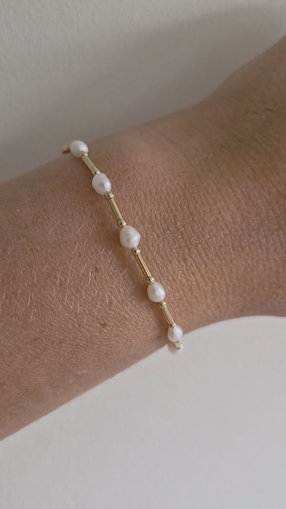 PULSERA PERLA GOLDFILLED