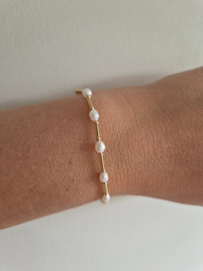 PULSERA PERLA GOLDFILLED