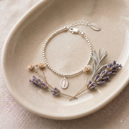 PULSERA BOLITA PLATA 950 VIRGEN DE LOS RAYOS