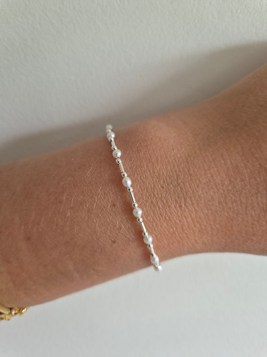 PULSERA PERLA PLATA