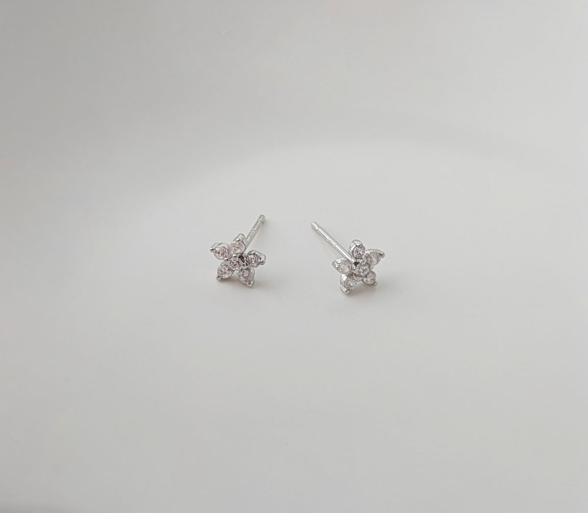 Aros Flor Zafiro Plata 925