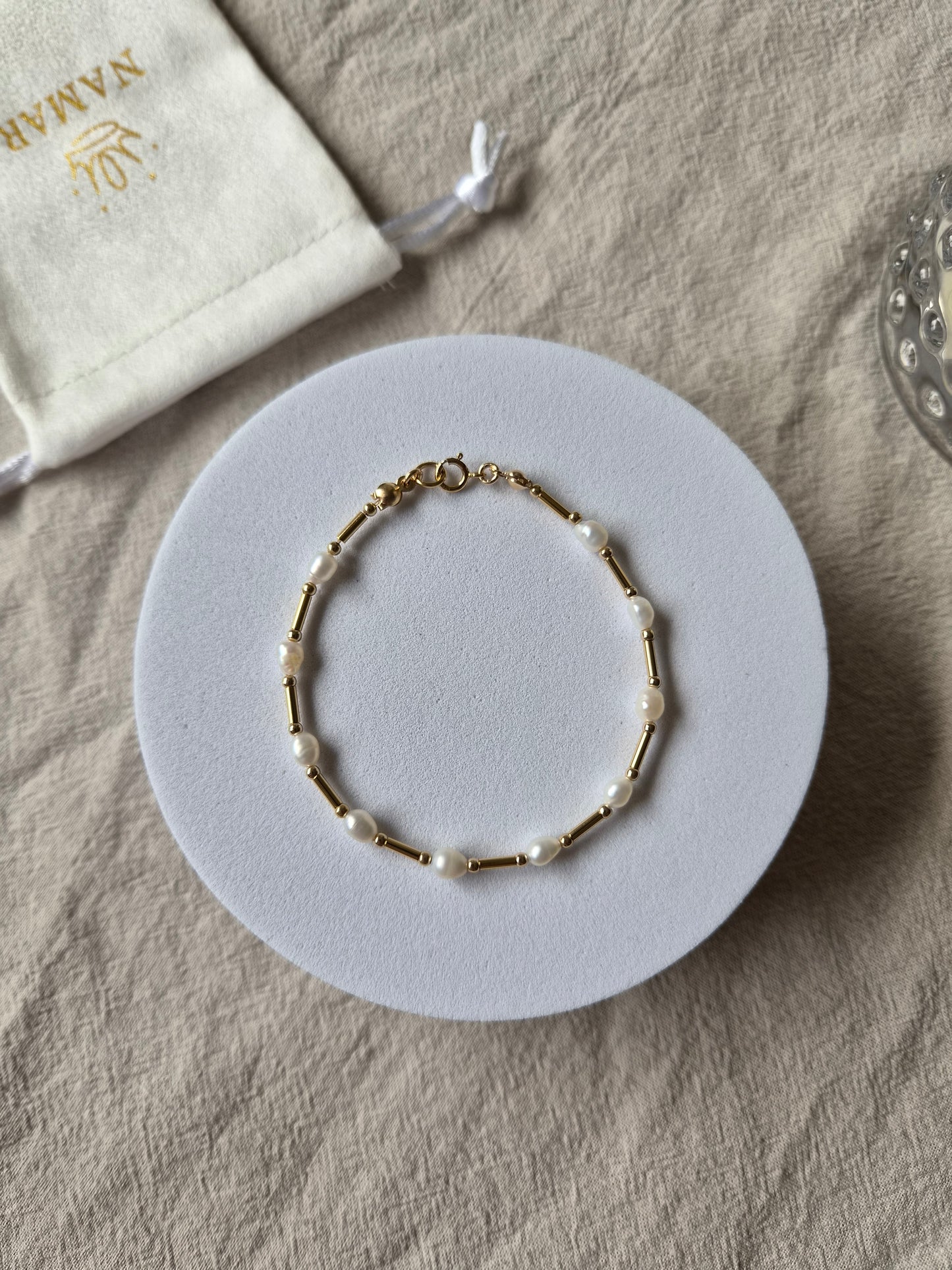 PULSERA PERLA GOLDFILLED