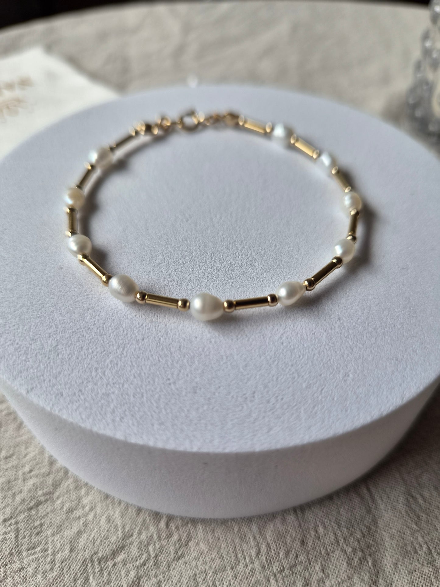 PULSERA PERLA GOLDFILLED