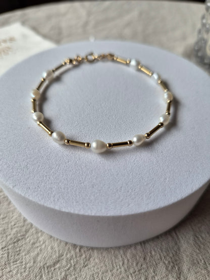 PULSERA PERLA GOLDFILLED