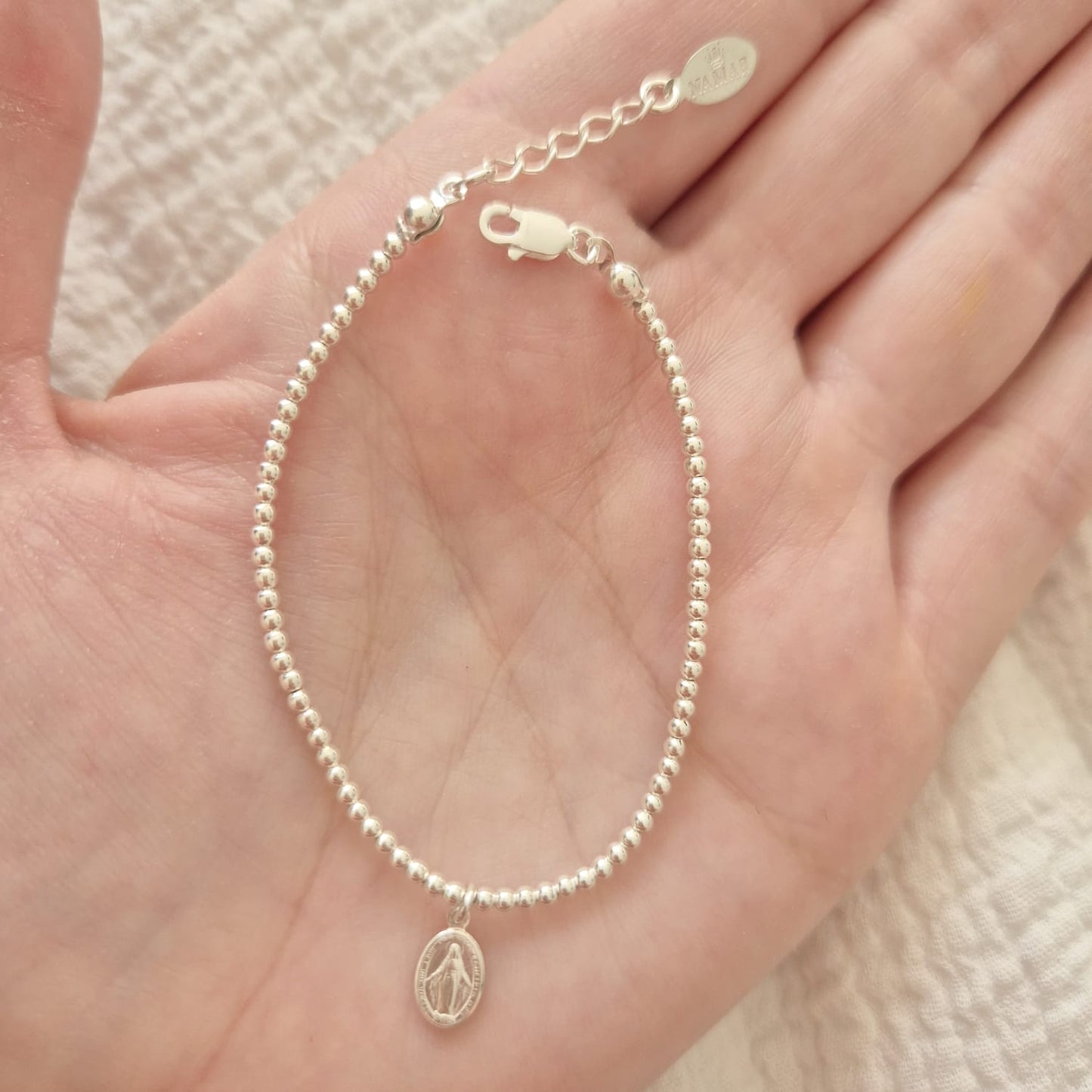 PULSERA BOLITA PLATA 950 VIRGEN DE LOS RAYOS