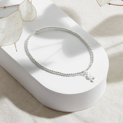 PULSERA ELASTICADA PLATA INICIAL FORMA