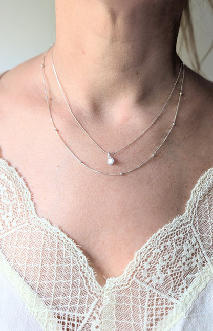 COLLAR PUNTO DE LUZ PLATA .925 (CADENA A ELECCIÓN)